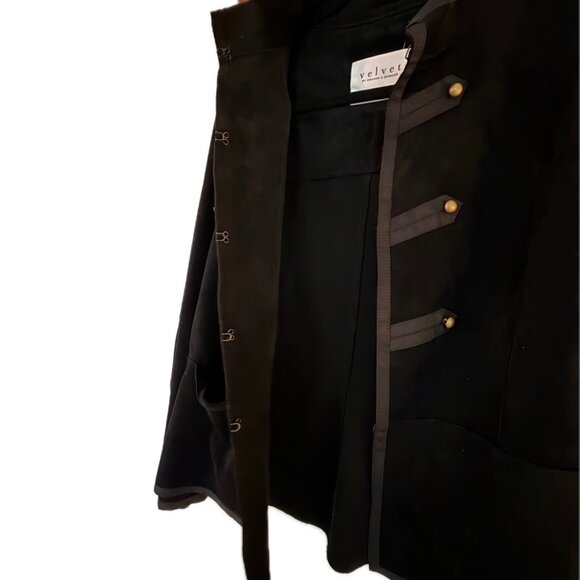 Velvet by Graham & Spencer Everly Faux Suede Jacket Vintage Military Style Sz M - Picture 6 of 9
